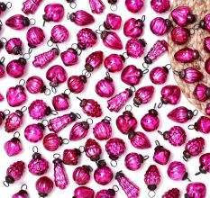 Pink Christmas Ornaments - Glass Ornaments for Decoration and Gift- Pack of 25